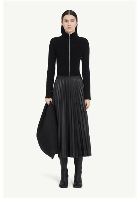 pleated midi skirt woman black in viscose MM6 MAISON MARGIELA | S52MA0195 S53057900
